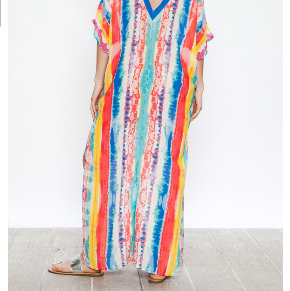 Laced Watercolor Print Kaftan -Jealous Tomato Brand - Picture 5 of 8